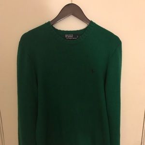 Polo Green  Cotton Crewneck Sweater